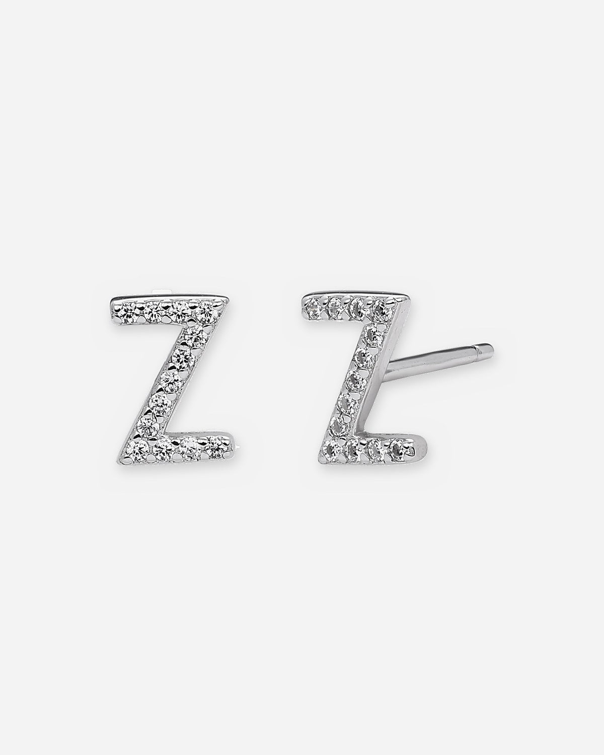 Pavé Initial Stud Earrings