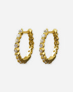 Gold CZ Huggie Hoop Earrings
