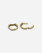 Gold CZ Huggie Hoop Earrings
