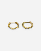Gold CZ Huggie Hoop Earrings
