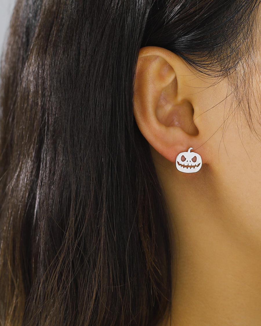 Jack-O'-Lantern Pumpkin Stud Earrings