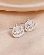 Jack-O'-Lantern Pumpkin Stud Earrings