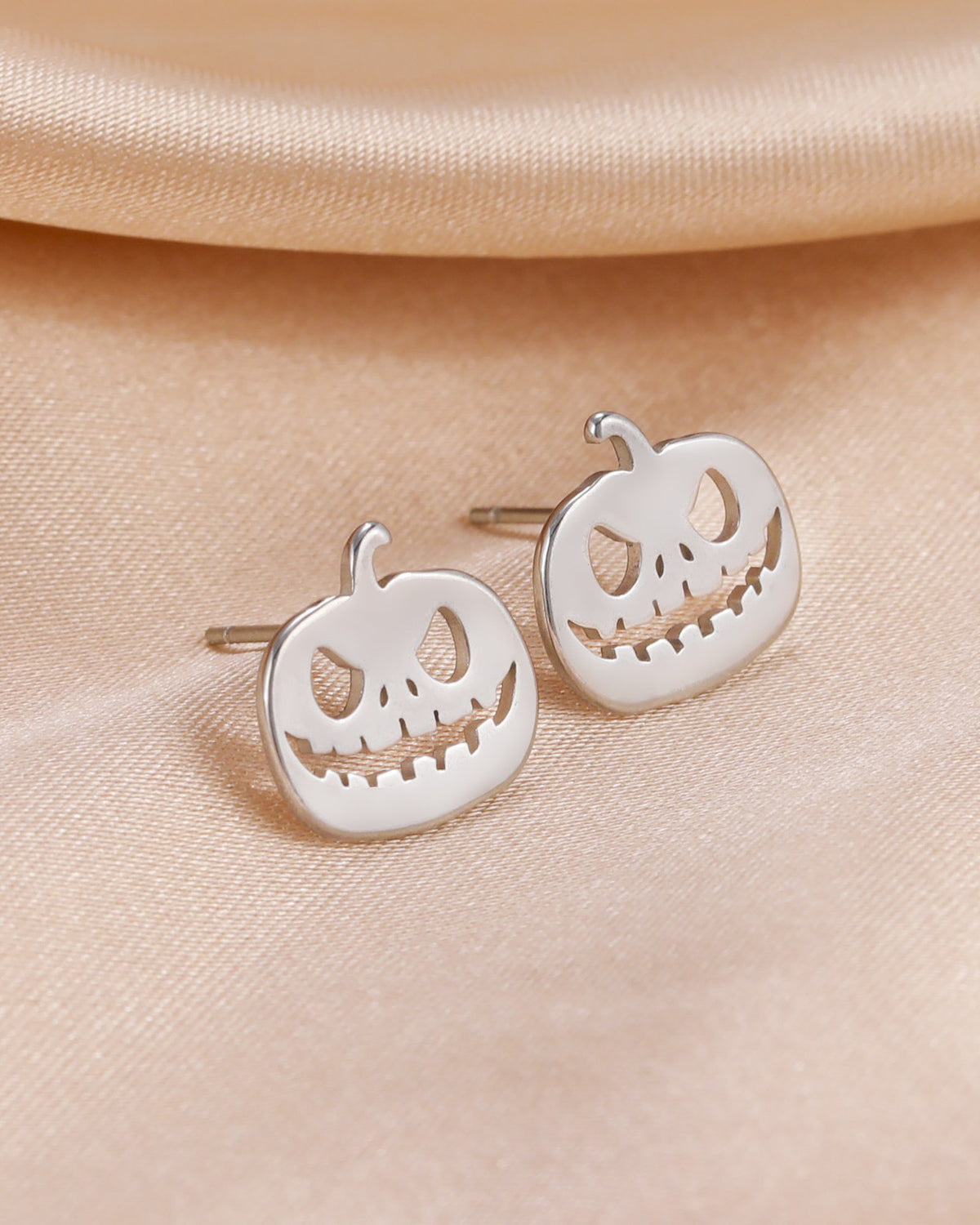 Jack-O'-Lantern Pumpkin Stud Earrings