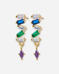 Rainbow Baguette Drop Earrings
