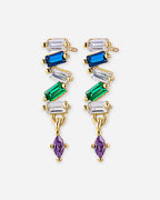 Rainbow Baguette Drop Earrings