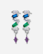 Rainbow Baguette Drop Earrings