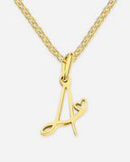 Cursive Initial Heart Necklace