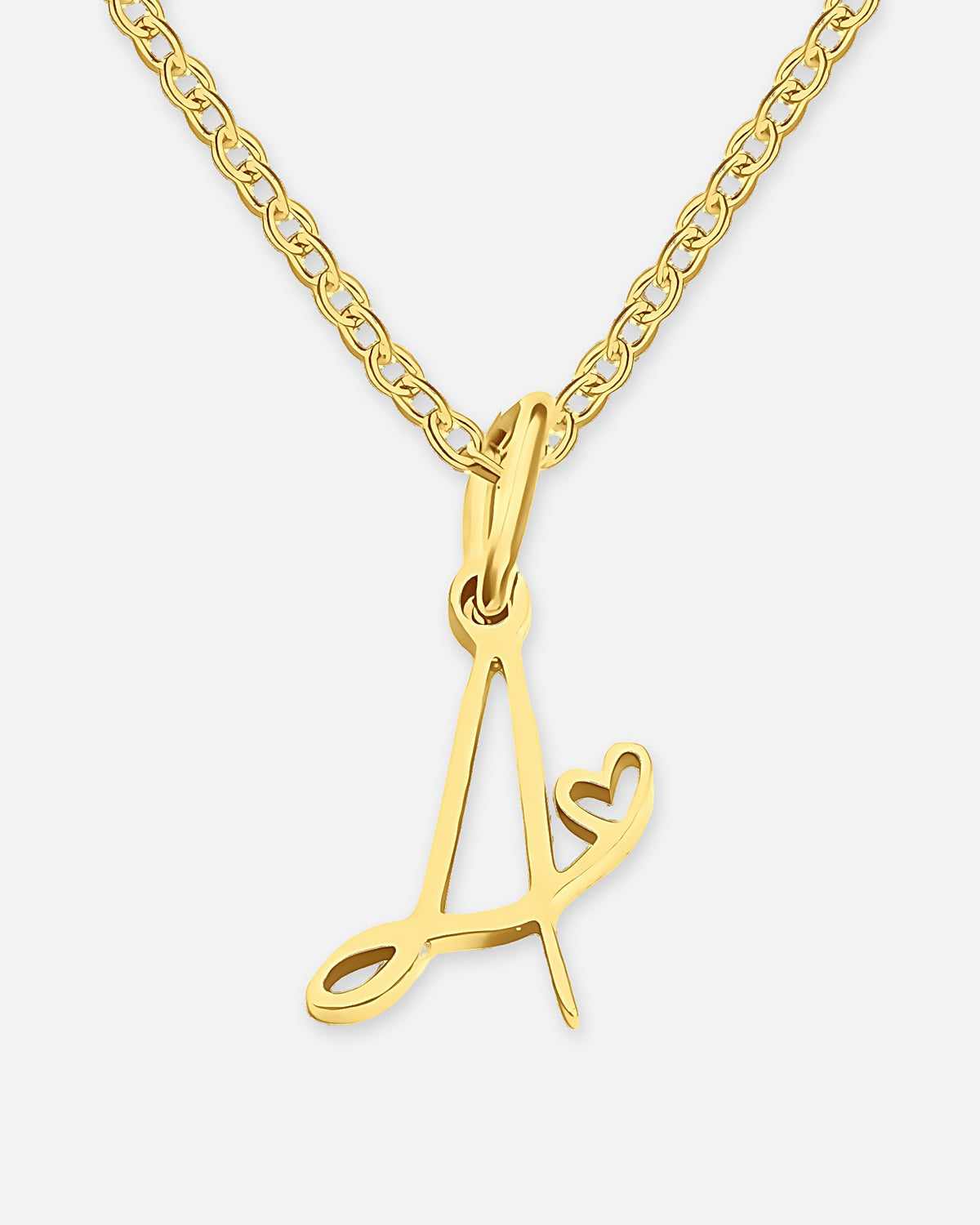 Cursive Initial Heart Necklace