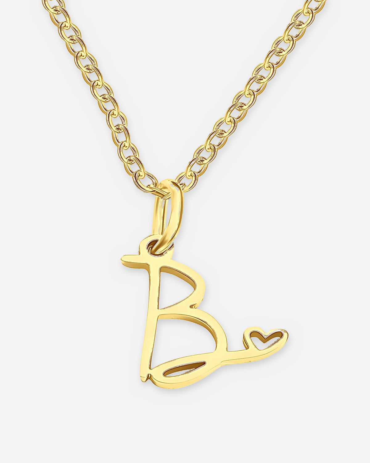 Cursive Initial Heart Necklace