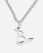 Cursive Initial Heart Necklace