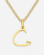 Cursive Initial Heart Necklace