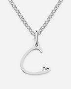 Cursive Initial Heart Necklace