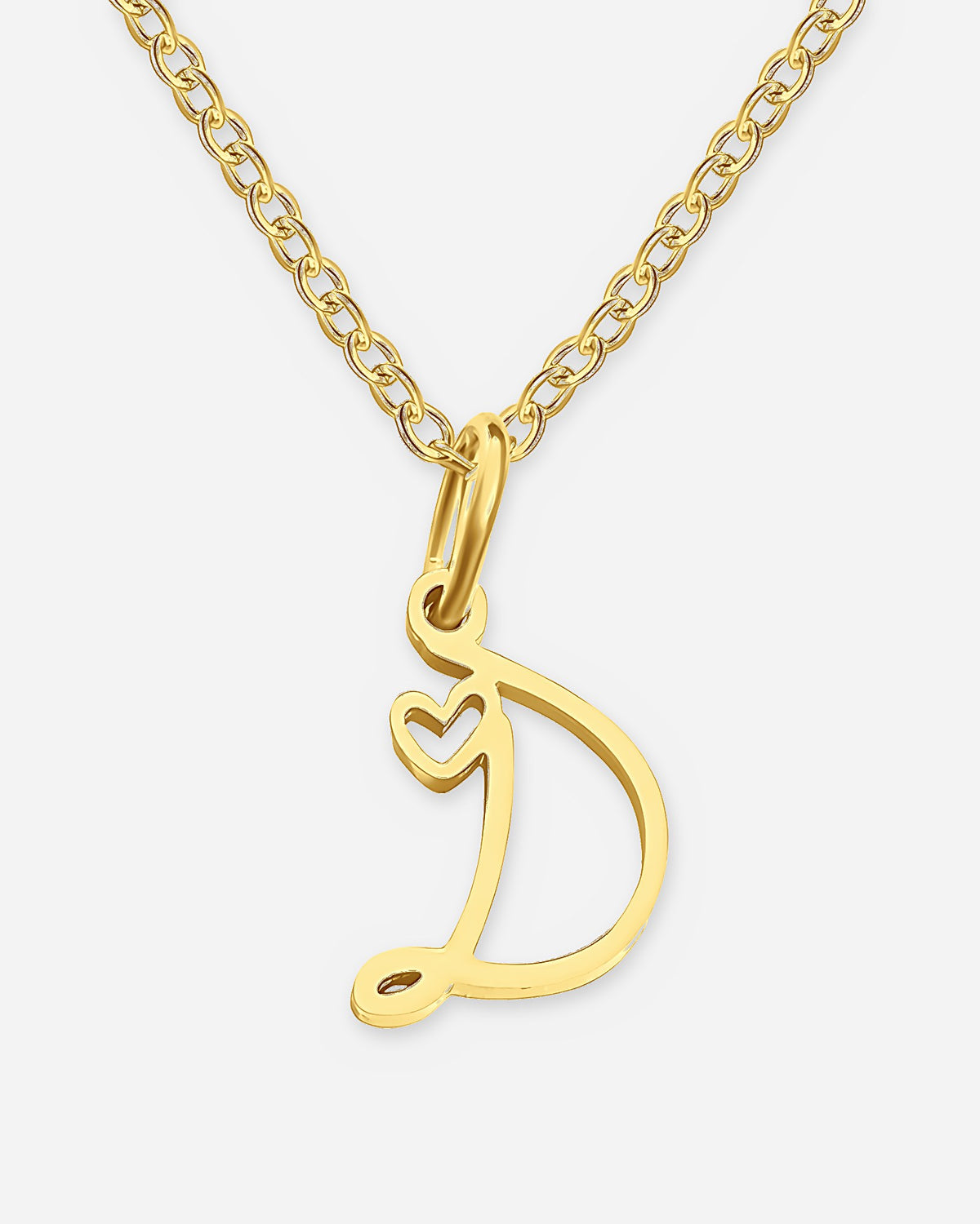 Cursive Initial Heart Necklace