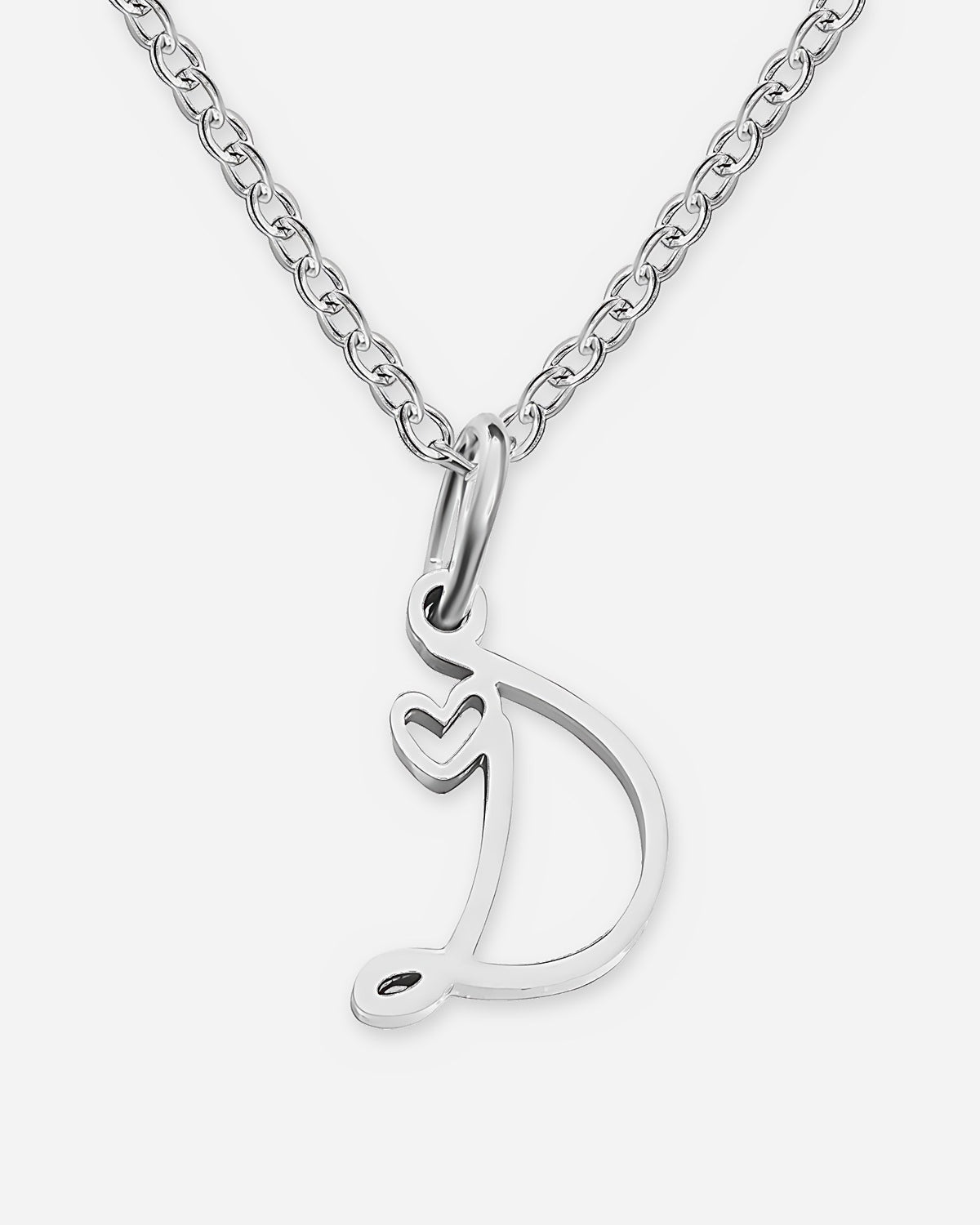 Cursive Initial Heart Necklace