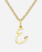 Cursive Initial Heart Necklace