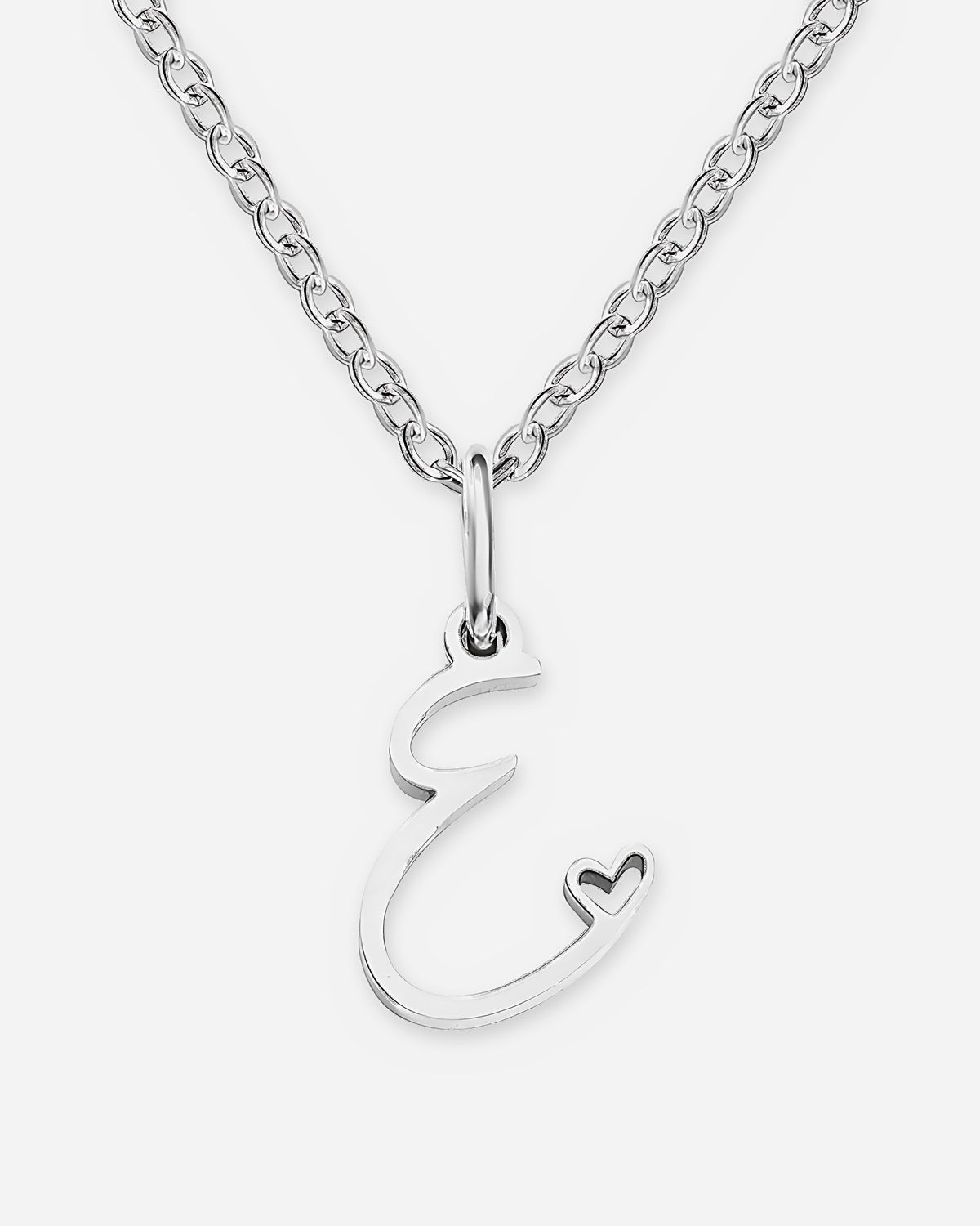 Cursive Initial Heart Necklace