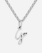 Cursive Initial Heart Necklace