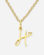 Cursive Initial Heart Necklace