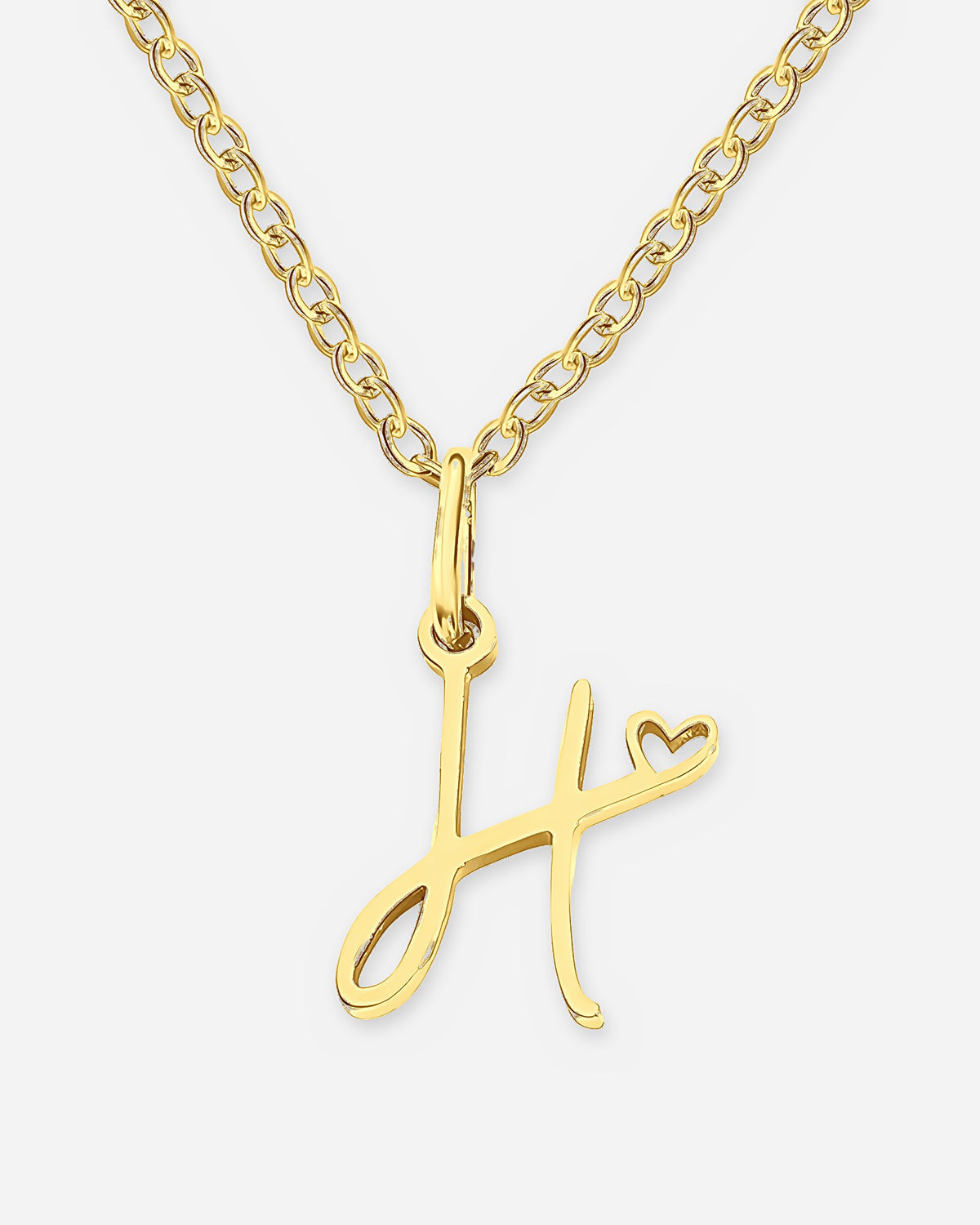 Cursive Initial Heart Necklace
