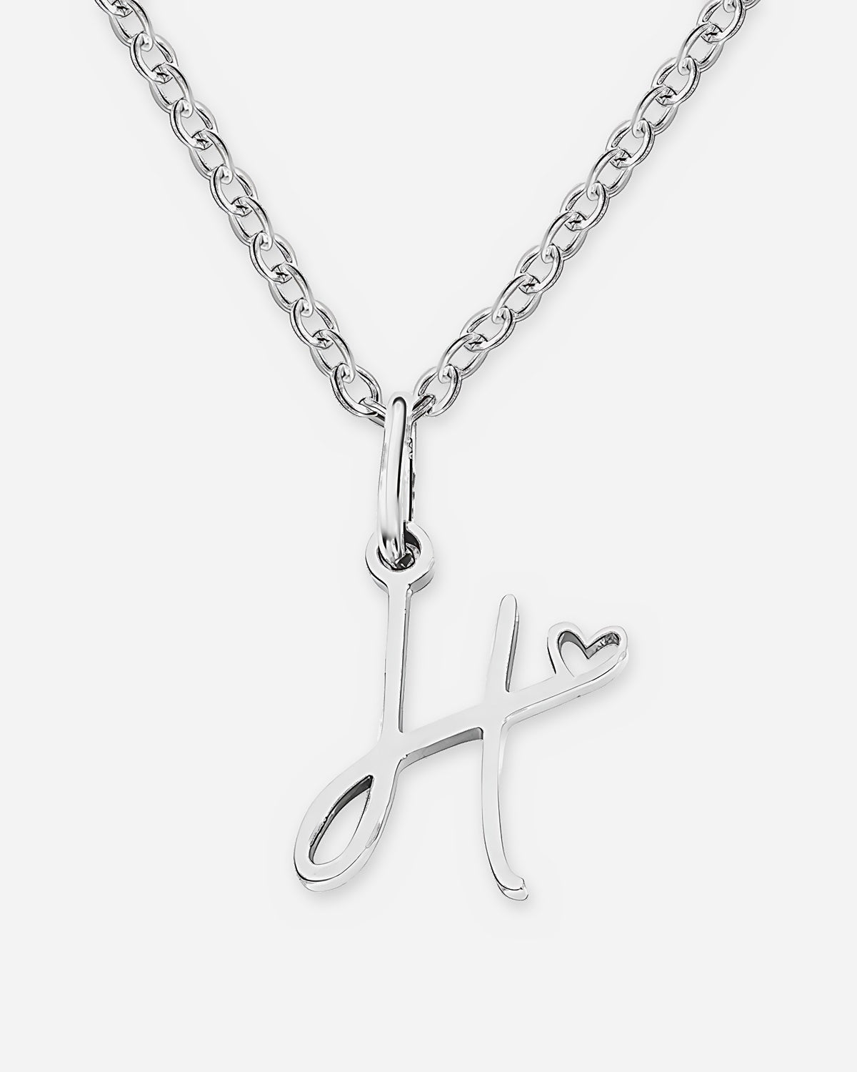 Cursive Initial Heart Necklace