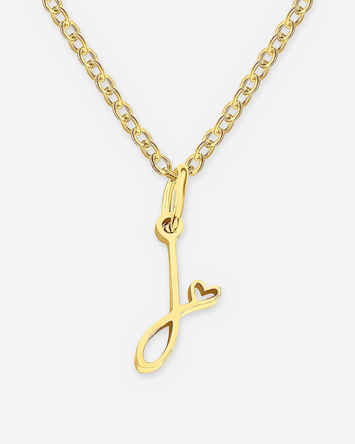 Cursive Initial Heart Necklace