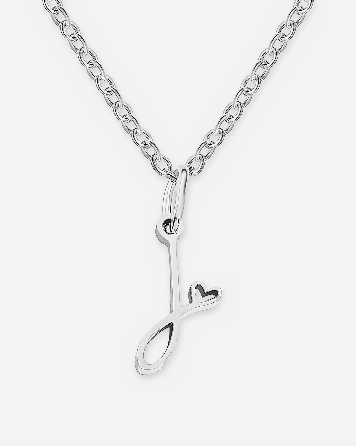 Cursive Initial Heart Necklace