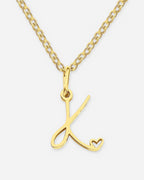 Cursive Initial Heart Necklace