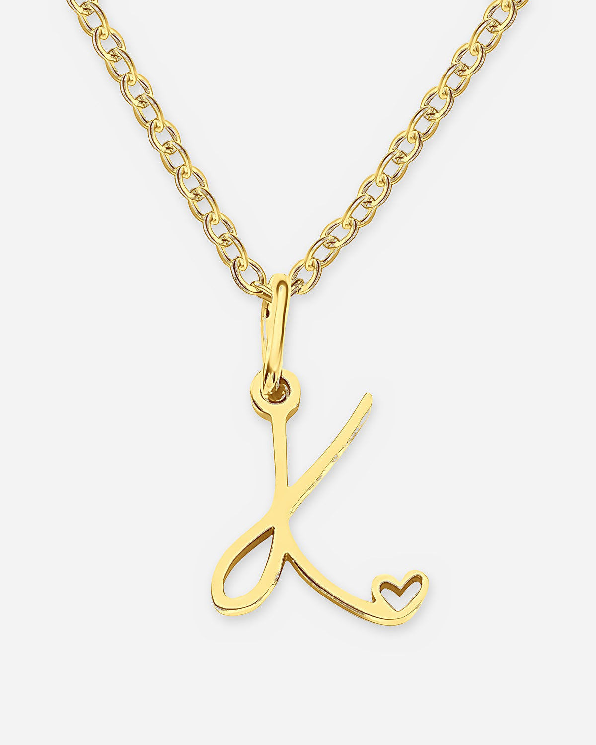 Cursive Initial Heart Necklace