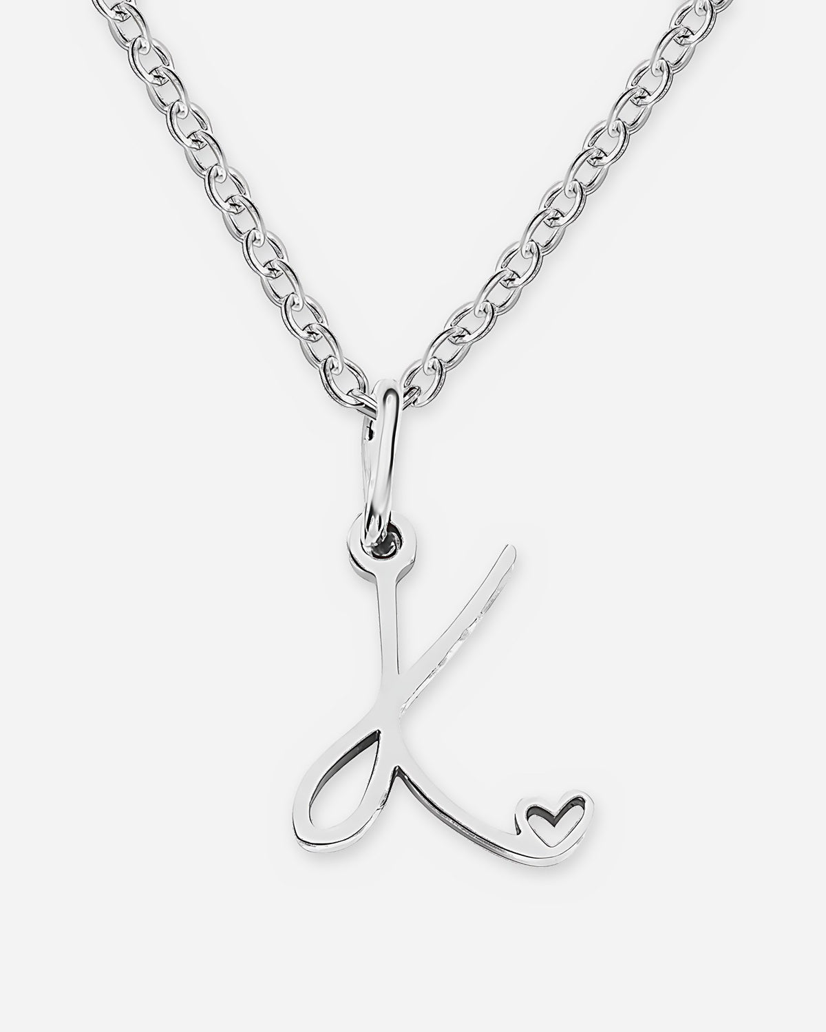 Cursive Initial Heart Necklace