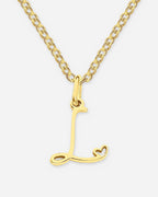 Cursive Initial Heart Necklace