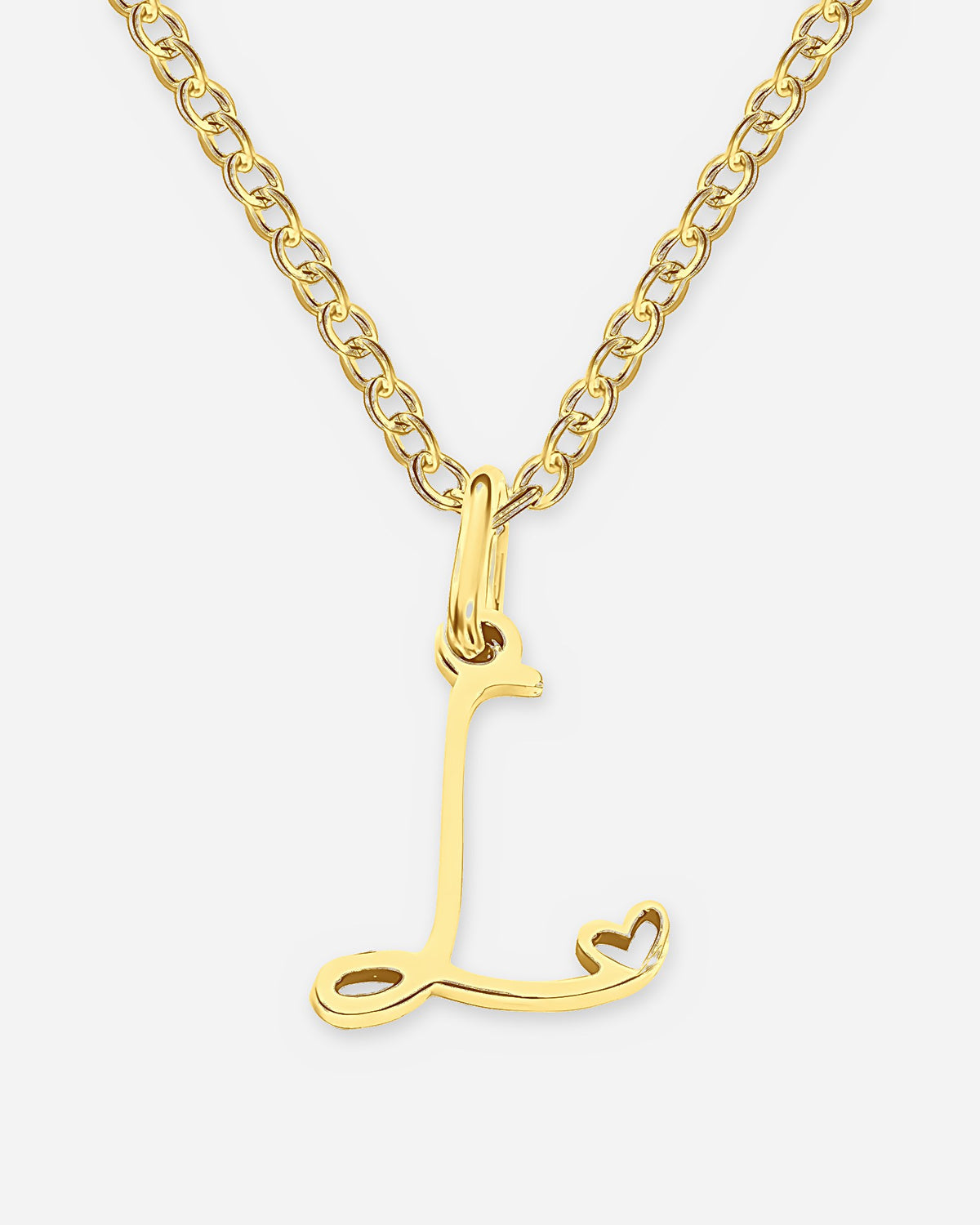 Cursive Initial Heart Necklace