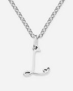 Cursive Initial Heart Necklace