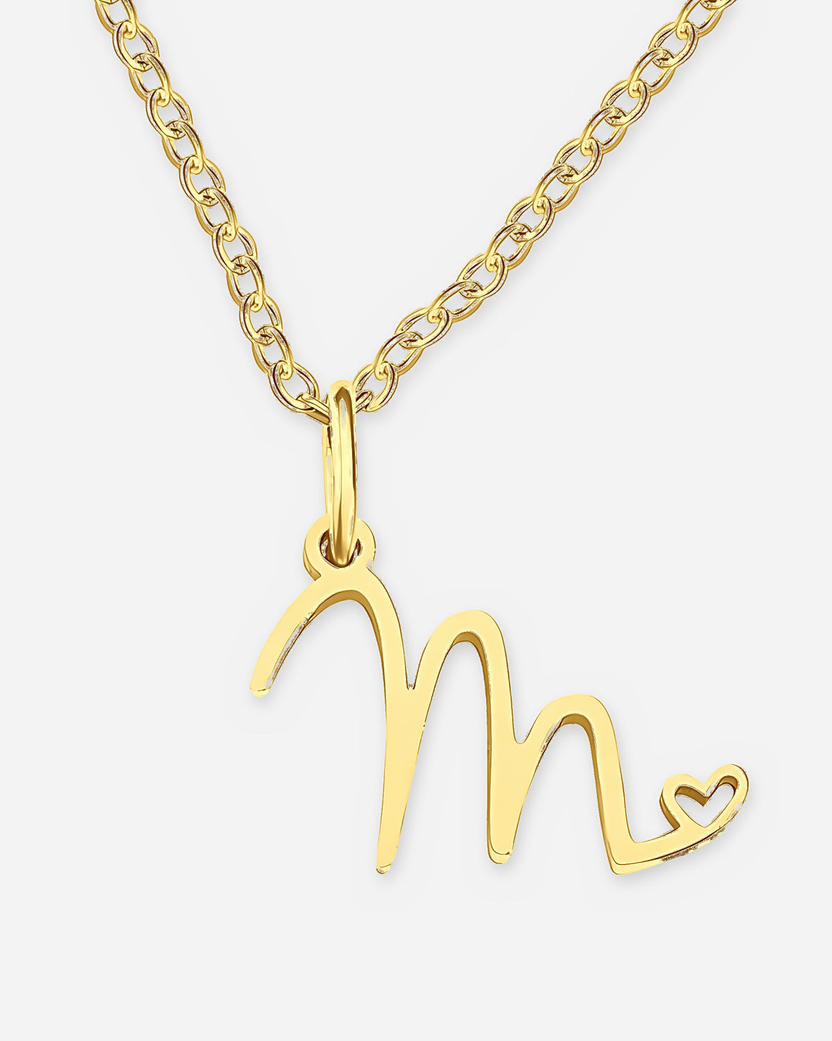 Cursive Initial Heart Necklace