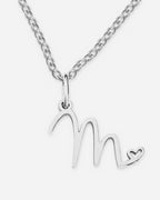 Cursive Initial Heart Necklace