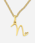 Cursive Initial Heart Necklace