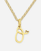 Cursive Initial Heart Necklace