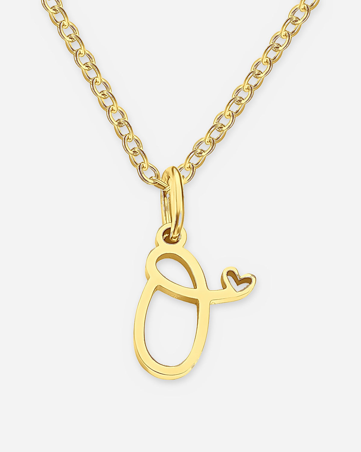 Cursive Initial Heart Necklace