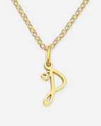 Cursive Initial Heart Necklace