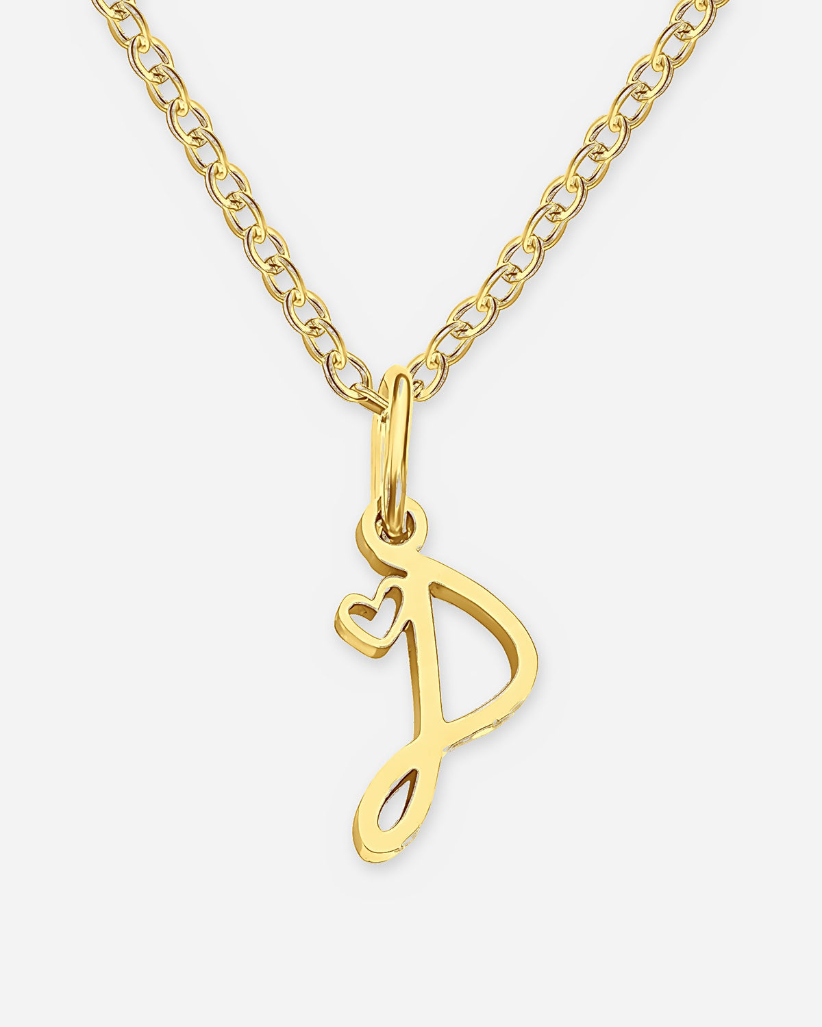 Cursive Initial Heart Necklace