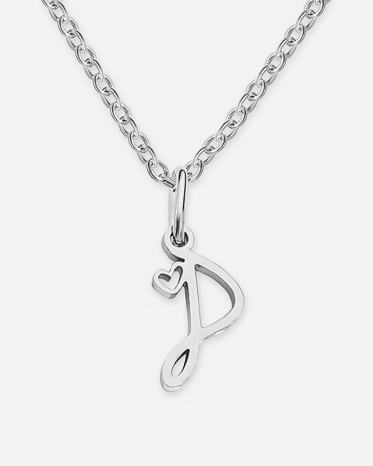 Cursive Initial Heart Necklace