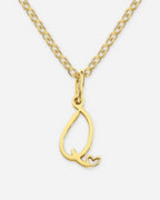 Cursive Initial Heart Necklace