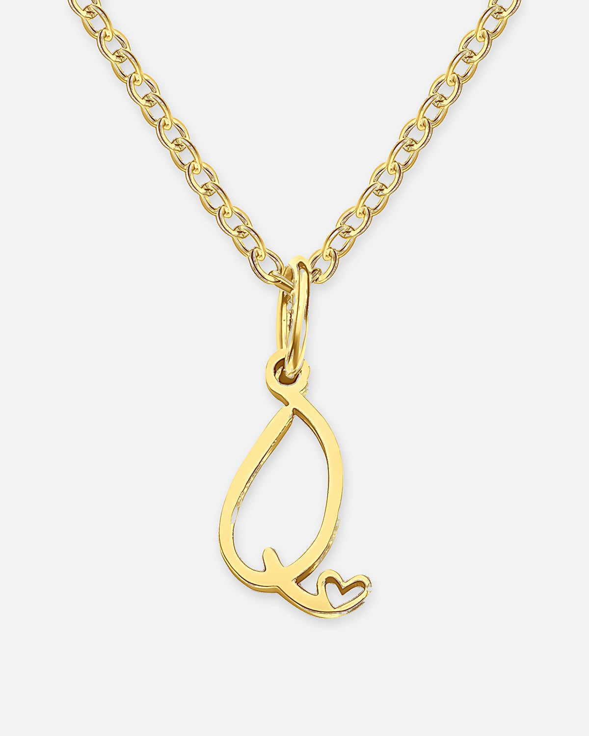 Cursive Initial Heart Necklace