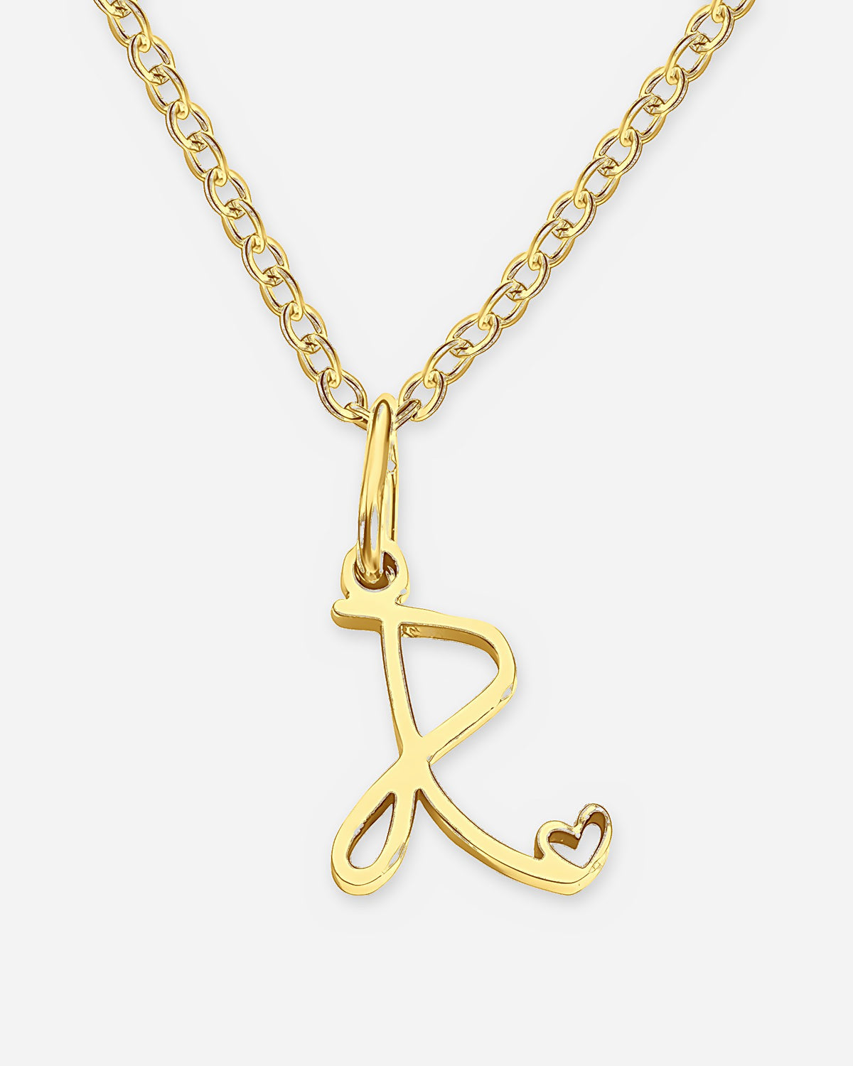 Cursive Initial Heart Necklace