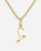 Cursive Initial Heart Necklace