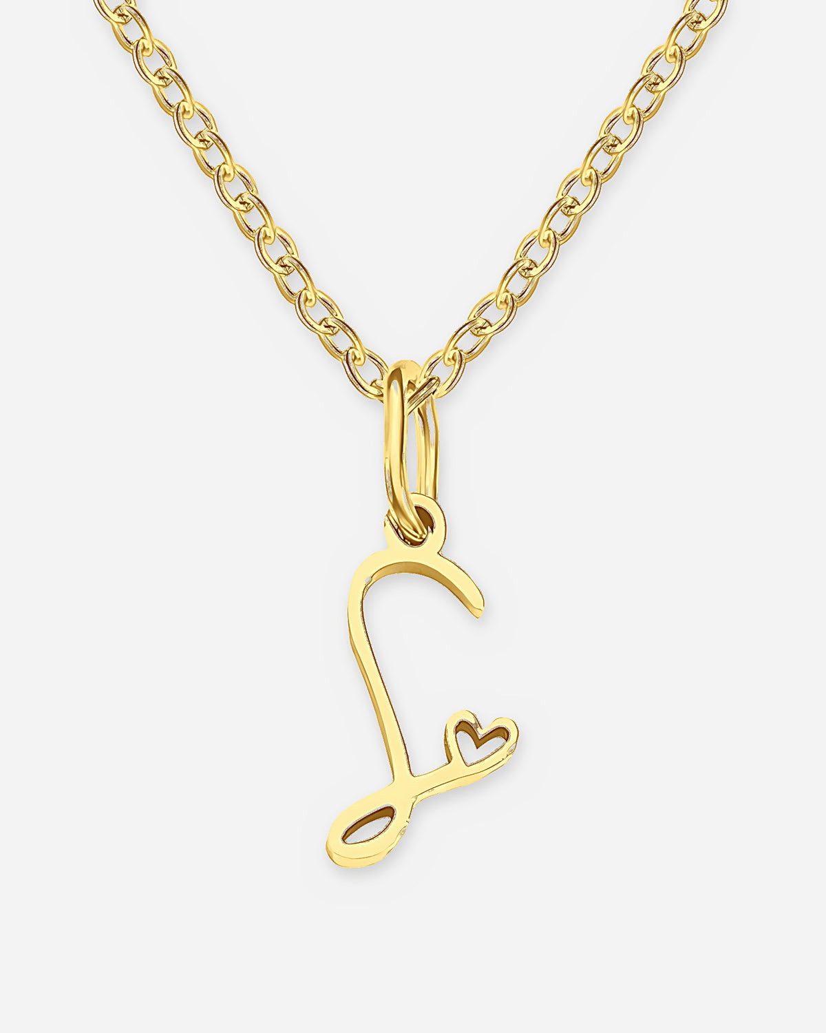 Cursive Initial Heart Necklace
