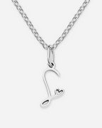 Cursive Initial Heart Necklace