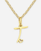 Cursive Initial Heart Necklace