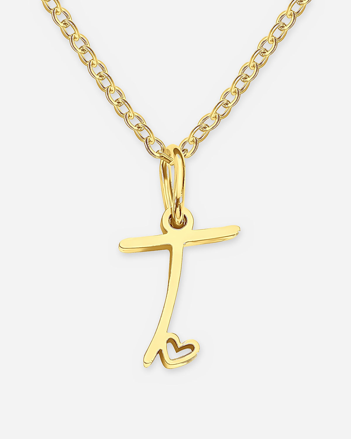 Cursive Initial Heart Necklace