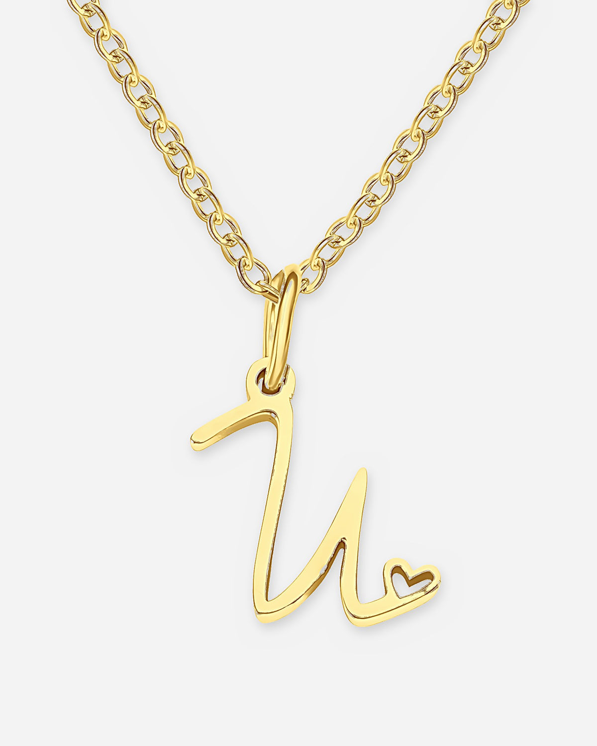 Cursive Initial Heart Necklace