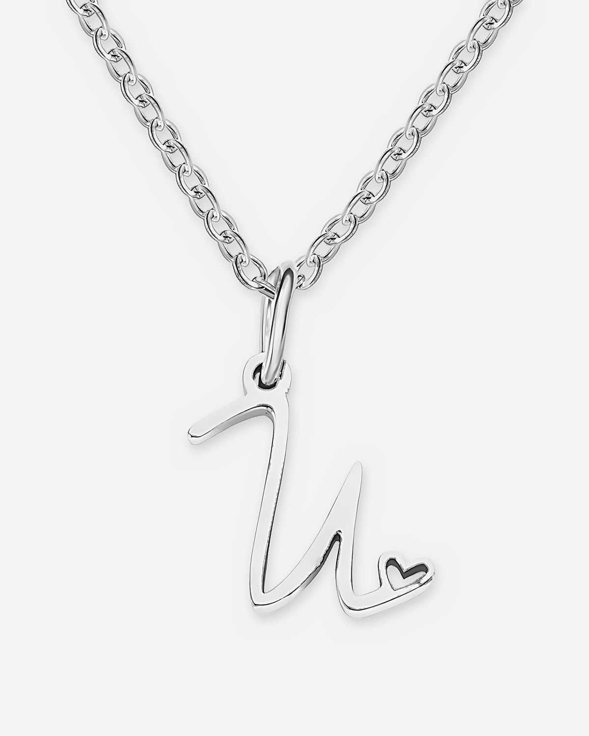 Cursive Initial Heart Necklace